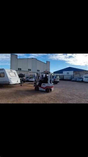 Trying out our new forklift truck attachment to manoeuvre trailers and park with ease in tight spaces. A huge thanks to our friend Pete Kirkman for expertly fabricating it for us 🙌🏻 | Monster Moovers