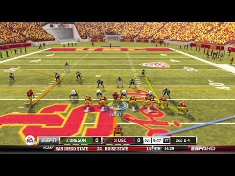 NCAA 13 Gameplay - Oregon vs USC Feat. New "ESPN" Presentation