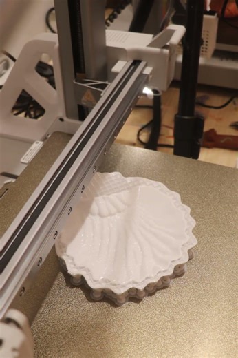 3D Print Timelapse: Decorative Shell Bowl 🐚✨ | Coastal Sculptural Decor (Bambu Lab P2S/A1 Combo)