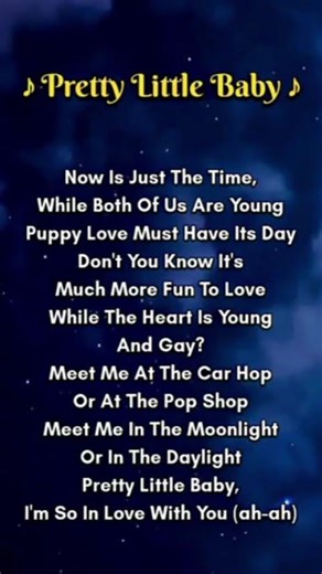 Pretty Little Baby Song Lyrics ♥️ #song #lyrics #songlyrics #prettylittlebabyp