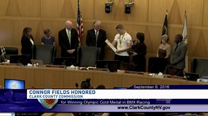 Olympic gold medalist Connor Fields honored by Clark County Commission
