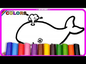 Whale Coloring with Pastel Crayons 🐋🎨 | Learn Colors for Kids