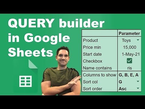 QUERY builder in Google Sheets