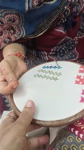 students learning different types of Hand Embroidery. offline class.