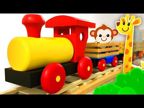 Learn wild Animals on wooden Train for kids | Tino - Toys & Toddlers