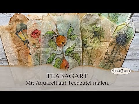 Aquarellbilder auf Teebeutel malen / Teabagpainting / Teabagart - Teil 1