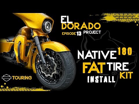 180 FAT Front Tire Kit Install - Native Custom Baggers Pitbull EZ Rush