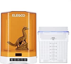 ELEGOO Mercury Plus V3.0 Wash and Cure Station, 2 in 1 Clean and Cure Machine, 7.5L Large Capacity Cleaning, 360° All-Around Curing, Compatible with LCD/DLP/SLA Saturn Mars Jupiter 3D Printing Models