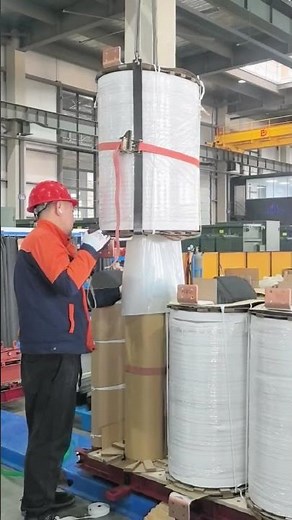 The transformer windings are assembled onto the core