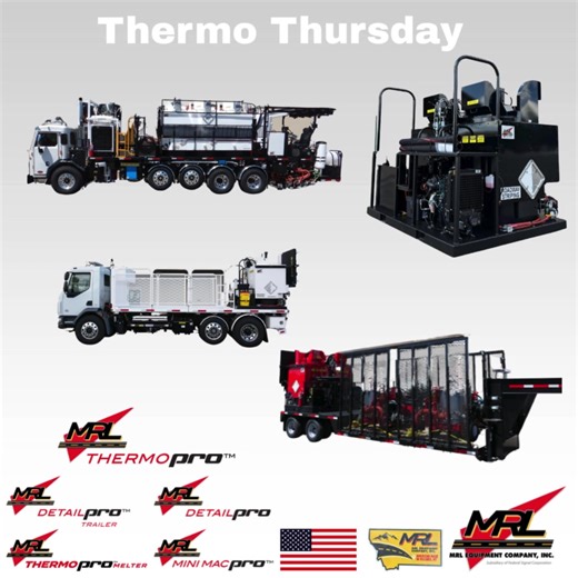 Thermo Thursday Spotlight! When it’s time to refresh your roads, wider thermoplastic lines make all the difference. Brighter. Safer. Longer-lasting. Our pavement marking equipment is engineered to deliver consistent, high-quality results that help your crews work smarter and your roads stay safer. #mrl #mrlequipment #bystripersforstripers #roadmarking #mrlthermothursday #thermoplastic | MRL Equipment Co., Inc.
