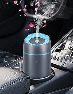 Portable Mini Ultrasonic Essential Oil Diffuser - 100ml USB Aromatherapy Humidifier with 7-Color LED Lights, Upgraded Aluminum Alloy Shell for Home, Office, Bedroom, Car & Small Spaces (Grey)
