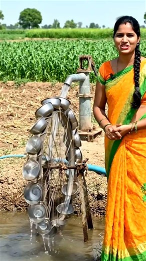 “Village Innovation 🌱 | Indian Woman Builds Smart Auto-Watering Machine with Wheel & Bowls”