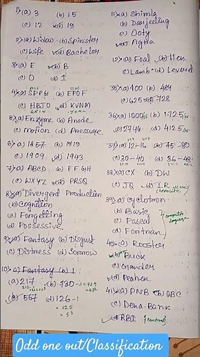 Odd one out/ Classification