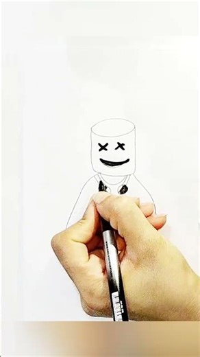 draw Marshmello -the dj #animeart #art #brainrot