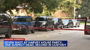 A child was among four people shot in the south suburbs on Saturday night, according to a Harvey spokesperson. One of the suspects was shot and killed by a concealed carry license holder, officials said. | ABC 7 Chicago