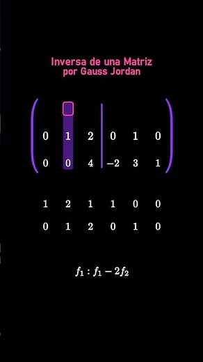 Inversa de una Matriz por Gauss Jordan #matrices #matematicas #maths #mathematica #mathematics