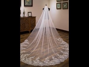 How to Cut and Sew a Cathedral Wedding Veil. Bridal Veil Cathedral length | DIY Wedding Veil.