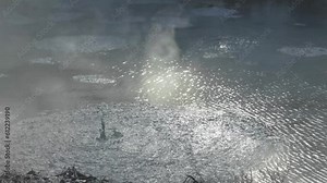 geological activity mud pool bubbling away