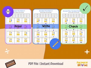 Abacus Number Match Worksheet Bundle - Etsy Canada