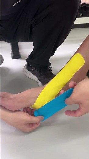 Use kinesiology tape to help support the arch, relieve pain, and correct flat feet