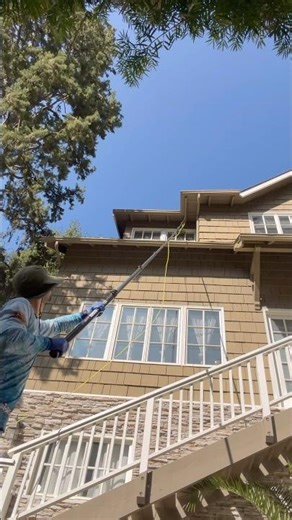 3rd Story Window Washing – Difficult Job Part 1 💧✨