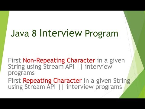First Non-Repeating Character in a given String using Stream API || interview programs