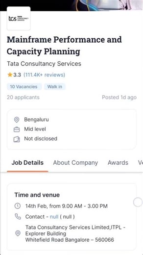 TCS Walk in drive for experienced people who have knowledge in coding languages