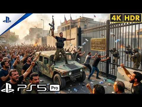 (PS5) U.S Embassy Under Siege by Angry Mob | Realistic Gameplay [4K60FPS] Call of Duty