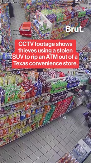 Texas authorities released CCTV footage that shows thieves using a stolen SUV to rip an ATM out of a convenience store. Police found the vehicle abandoned less than a mile away from the scene, and are still searching for the suspects. #ATM #Robbery #Thieves #Texas #ConvenienceStore