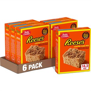 (6 pack) Betty Crocker REESE'S Peanut Butter Coffee Cake Mix, Includes Streusel Topping, 14.2 oz