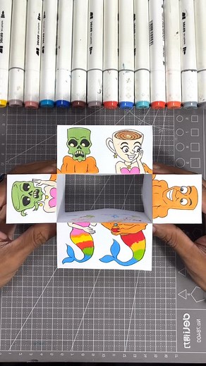 2.9K views · 1.4K reactions | DIY Scary Mermaid Emojis ☠️隆‍♀️ #TungTungTungSahur #brainrot #art #diy #papercraft | Afiv Jr. | Facebook