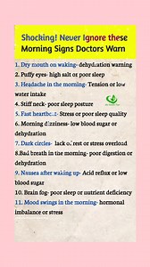 397K views · 1K reactions | . . . Shocking Never ignore these morning signs Doctors Warn #tips #health #reelsvideoシ #reelsviralシ #viralpost2025 #goviralreels #usareels #newyork #australia #usa | My Health Tips | Facebook