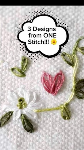 3 Embroidery Designs from 1 Simple Stitch 🌼 (Lazy Daisy Magic!)
