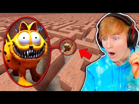 SURVIVING CURSED GARFIELD IN MAZE!! (Scary)