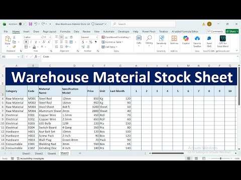 How to Make Warehouse Inventory Management Sheet in Excel