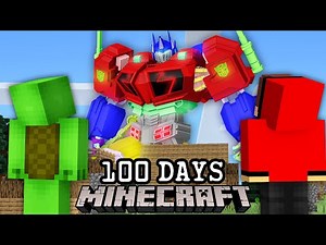 I Survived 100 Days Of Attack of OPTIMUS PRIME Giant TITAN - in Minecraft - Maizen
