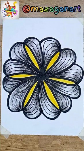 رسم سهل | تعلم رسم زخرفة جميلة و بسيطة #mazaganart #drawing #art