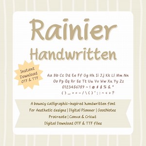 Rainier Handwritten Font: Bouncy Sans Serif Typeface (digital Download) - Etsy Australia