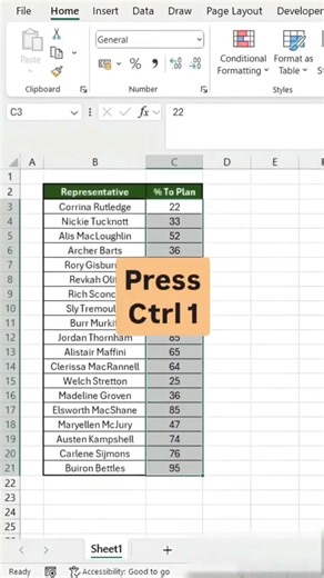 Numeric to Percentage in Excel