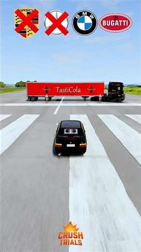 Porsche, Mercedes, BMW & Bugatti vs Truck Trailer! 🚛💥