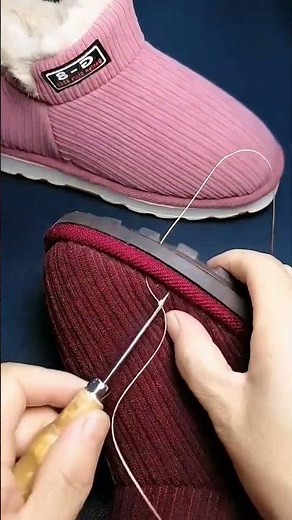 Manual Shoe Sole Sewing Technique, Simple Tools Expert Hands