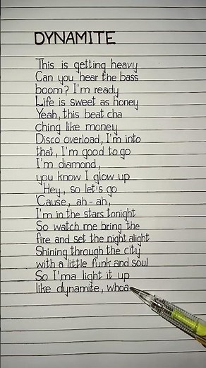 dynamite lyrics bts #daynamite #bts #lyrics