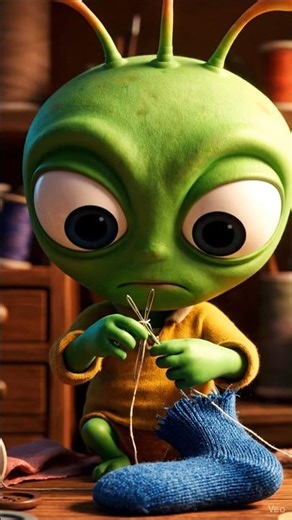 Alien Sewing The Sock /#aigenerated #animation #funny