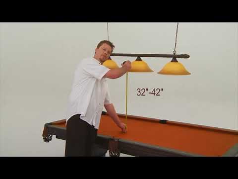 Height recommendation of light over a pool table
