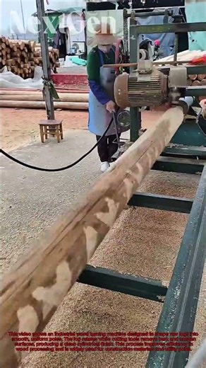 This Powerful Wood Turning Machine Transforms Logs Into Perfect Poles!