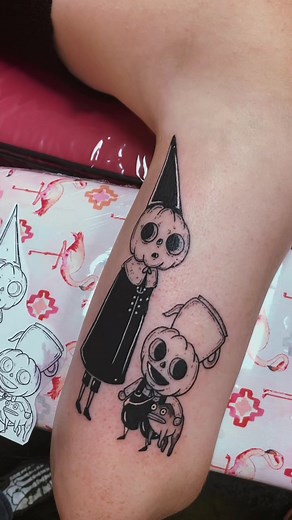 Over The Garden Wall 🎃 by @Jesse ✨ Are you excited for spooky season?! #overthegardenwall #tattootok #daytonabeach #plasticflamingoink #tattooshop