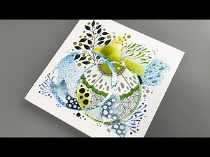 Easy Watercolor Zentangle by Hu Art | Relaxing Art Tutorial