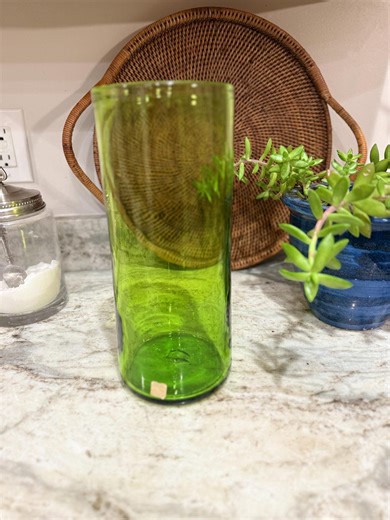 Blenko Green Cylinder Vase #749 12” Tall - Etsy