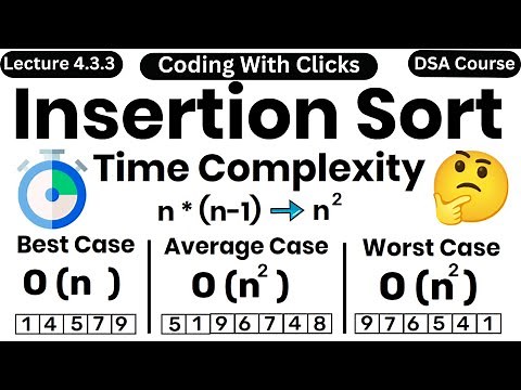 Insertion sort time complexity | Insertion sort algorithm | Insertion Sort in Data Structure