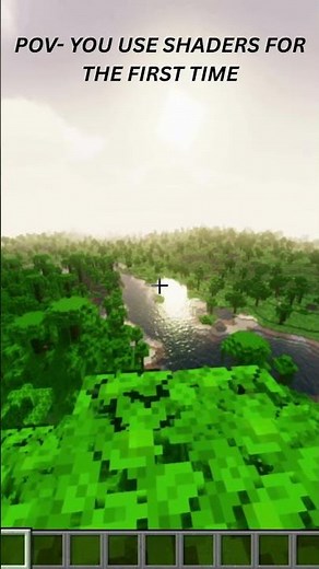 First time using shaders be like #minecraft #minecraftmemes #shaders